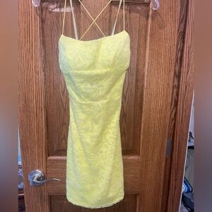 Size Zero Yellow sequined homecoming dress